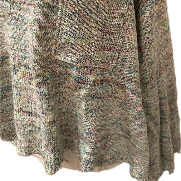 Free People S Pullover Sweater Aqua Combo Boxy Fit EUC - Picture 2 of 10